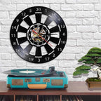 VinylDart | Vintage Vinyl Dart Wall Clock | Silent Movement & Retro Design for Clubs, Bars & Game Rooms