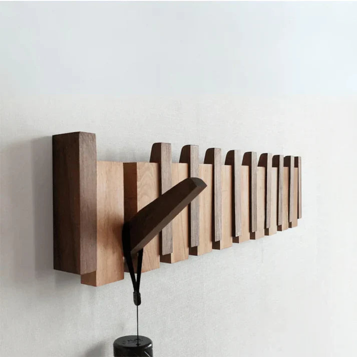 Wooden Coat Hooks – Piano-Shaped Wall Rack for Hall or Bedroom