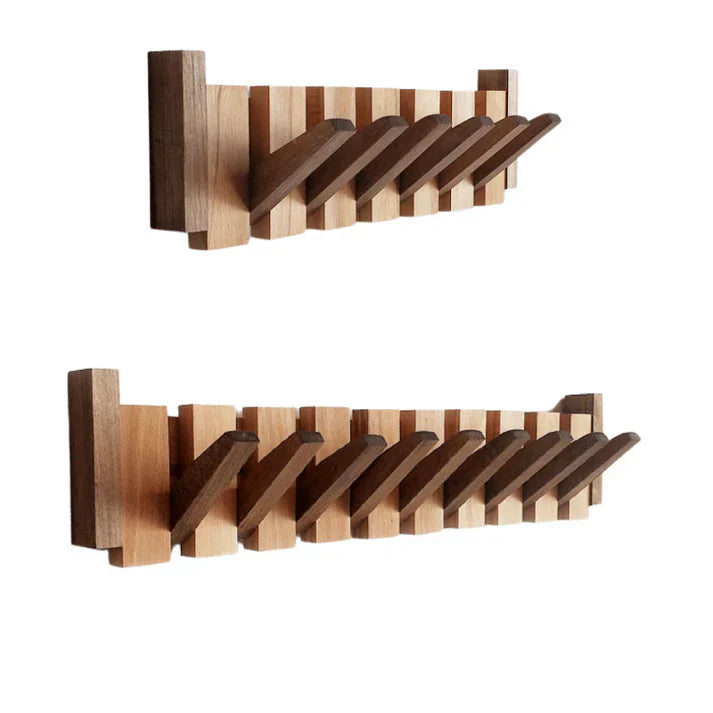 Wooden Coat Hooks – Piano-Shaped Wall Rack for Hall or Bedroom