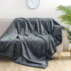 reversible sherpa fleece throw blanket in gray