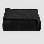 reversible sherpa fleece throw blanket in black