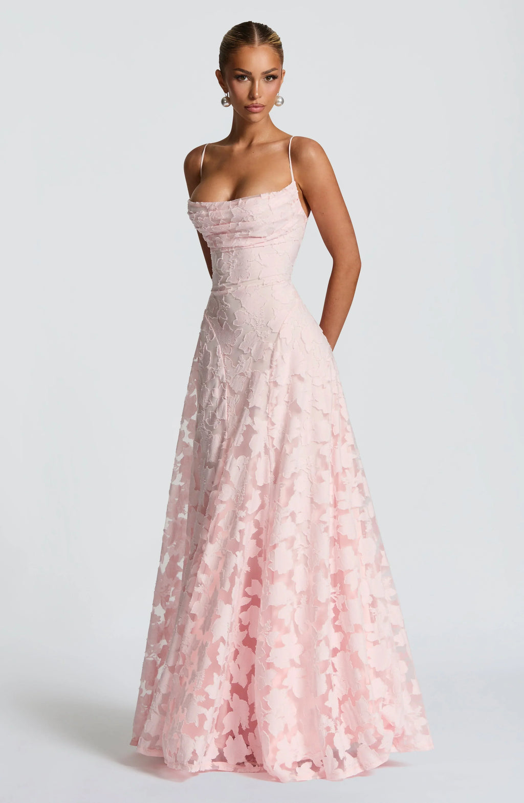 Women's Maxi Dress Floral Spaghetti Strap Fitted Bodice