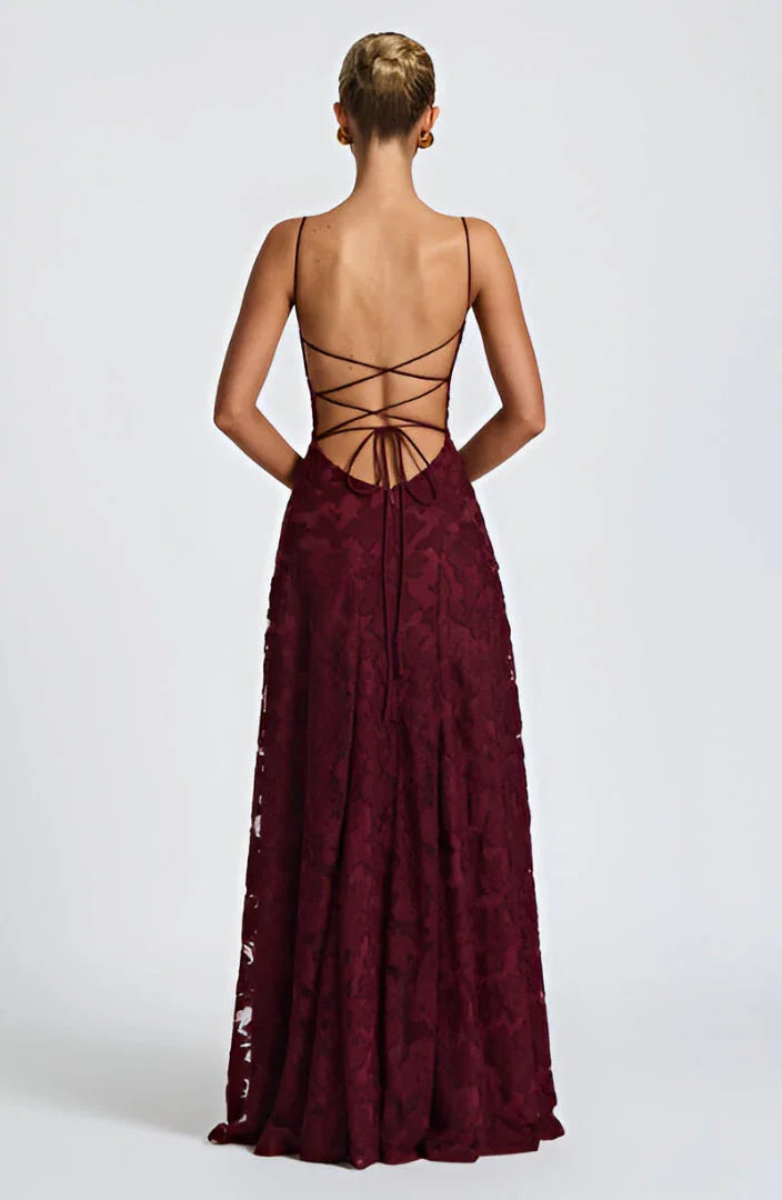 Women's Maxi Dress Floral Spaghetti Strap Fitted Bodice