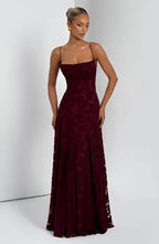 Women's Maxi Dress Floral Spaghetti Strap Fitted Bodice