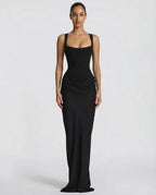 Anastasia Corset Draped Maxi Dress_1