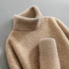 Women's Ribbed Turtleneck Sweater with Long Sleeves