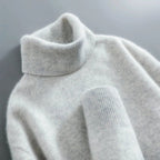 Women's Ribbed Turtleneck Sweater with Long Sleeves
