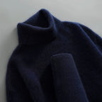 Women's Ribbed Turtleneck Sweater with Long Sleeves
