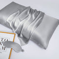 satin-finish pillowcases in silver