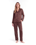 Women's Silk Pajama Set – Long Sleeve Top & Pants Sleepwear