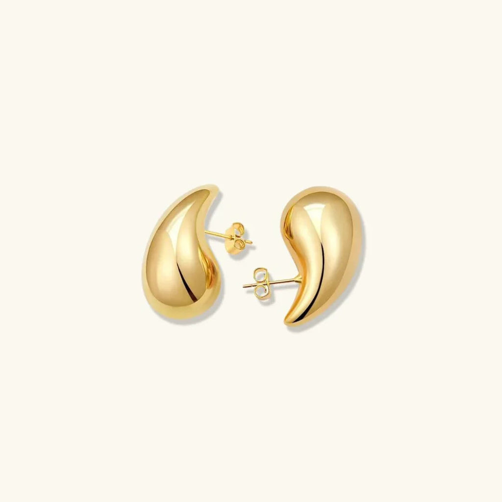 Women's Teardrop Earrings, Gold-Plated Stainless Steel