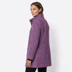 Soraya – Women's Coat with button closure and stand - up collar - Trench Coats - Purple - Taylor & Bennett