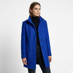 Soraya – Women's Coat with button closure and stand - up collar - Trench Coats - Dark Blue - Taylor & Bennett