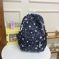 Star Print Backpack with Multiple Pockets and Padded Straps