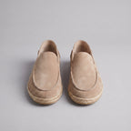 Men's Suede Espadrille Loafers - Slip-On Jute Sole Shoes