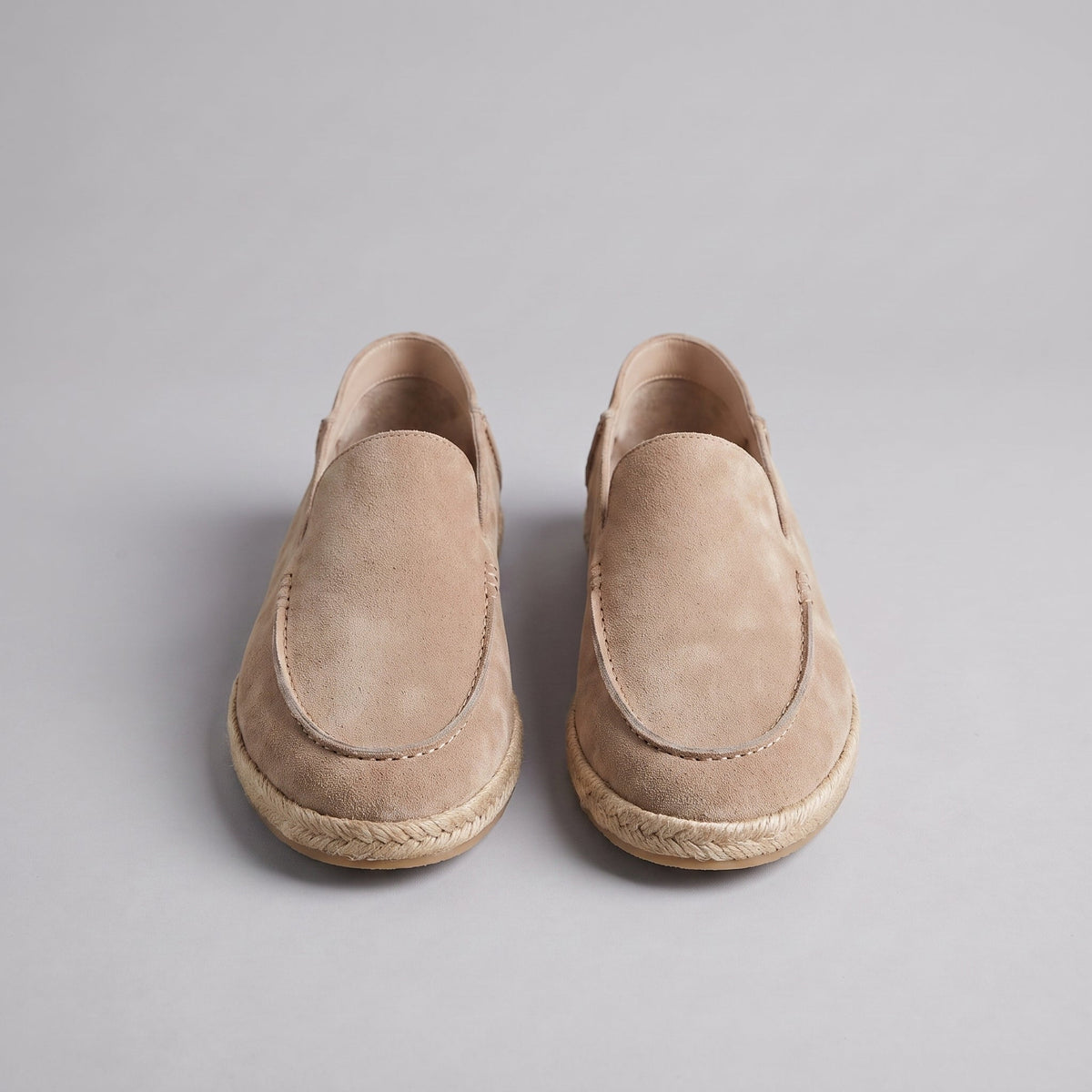 Men's Suede Espadrille Loafers - Slip-On Jute Sole Shoes