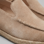 Men's Suede Espadrille Loafers - Slip-On Jute Sole Shoes