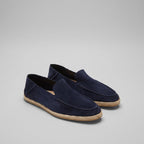 Men's Suede Espadrille Loafers - Slip-On Jute Sole Shoes