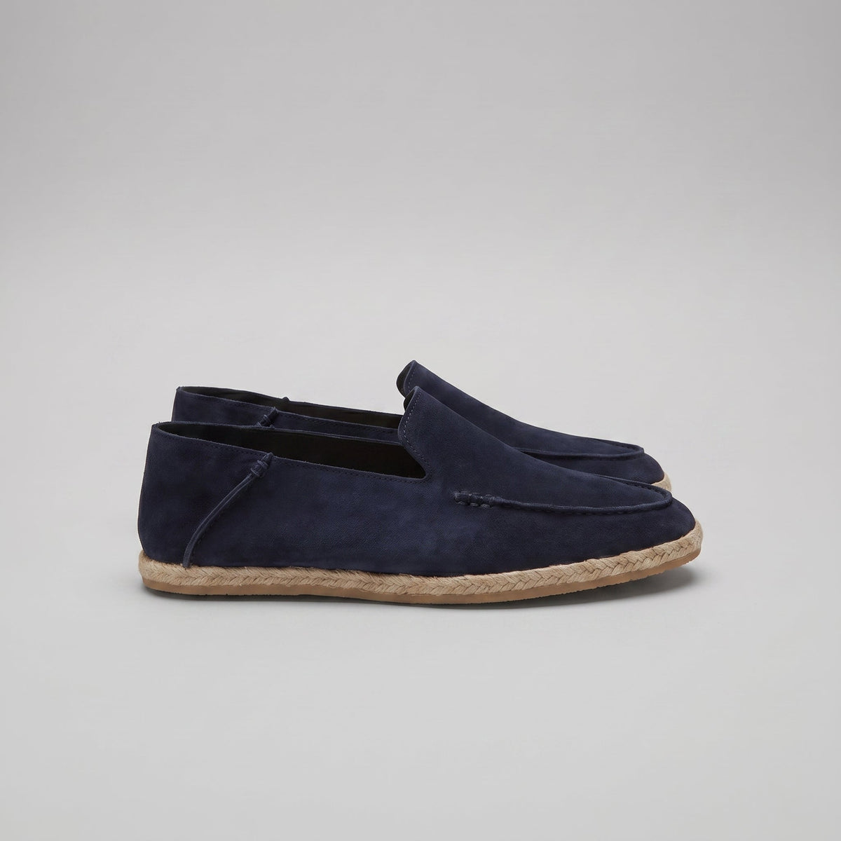 Men's Suede Espadrille Loafers - Slip-On Jute Sole Shoes