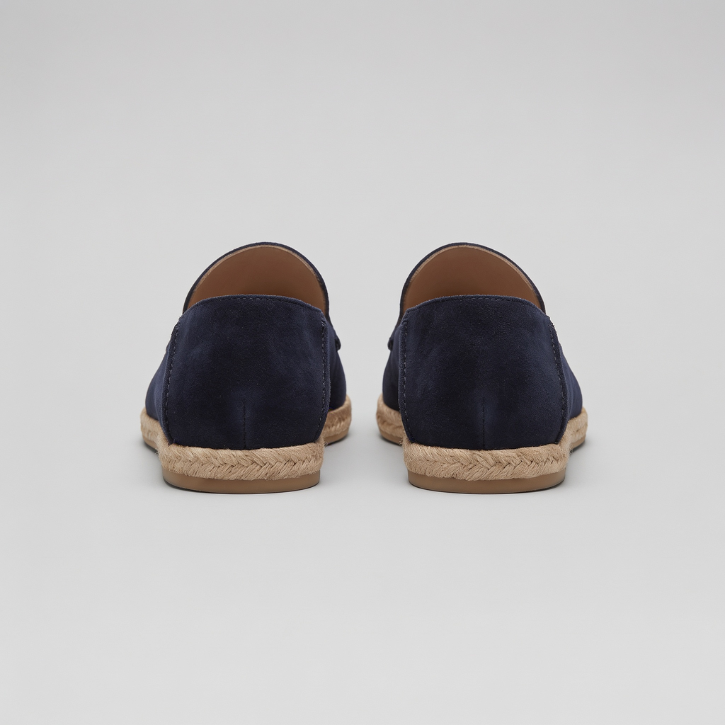 Men's Suede Espadrille Loafers - Slip-On Jute Sole Shoes