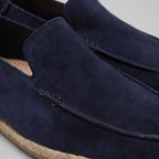 Men's Suede Espadrille Loafers - Slip-On Jute Sole Shoes