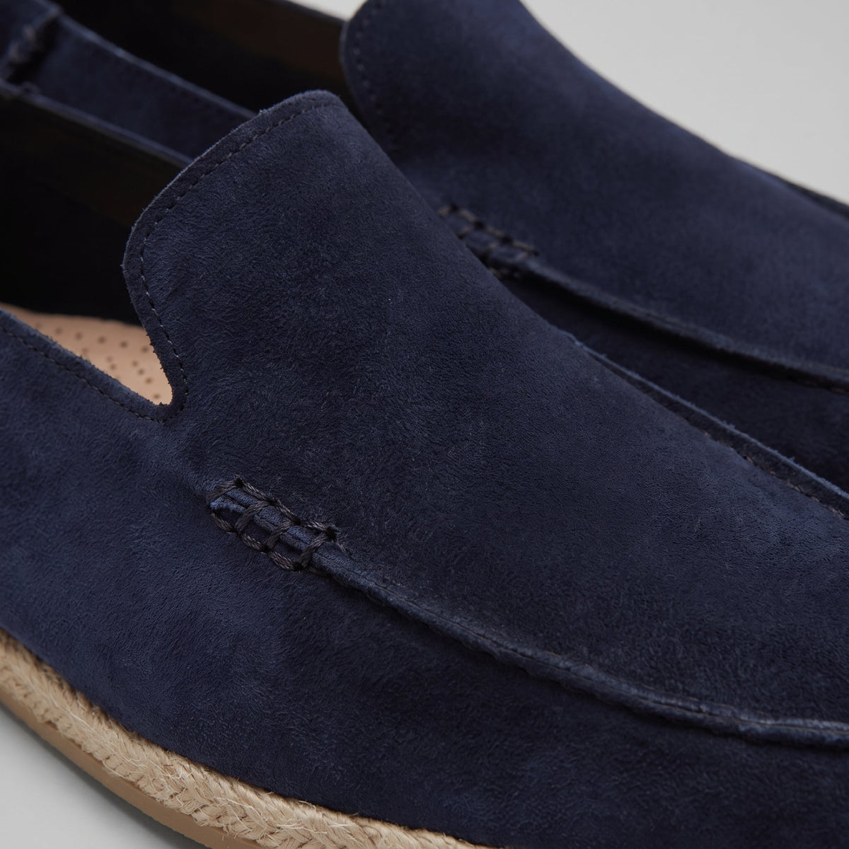 Men's Suede Espadrille Loafers - Slip-On Jute Sole Shoes
