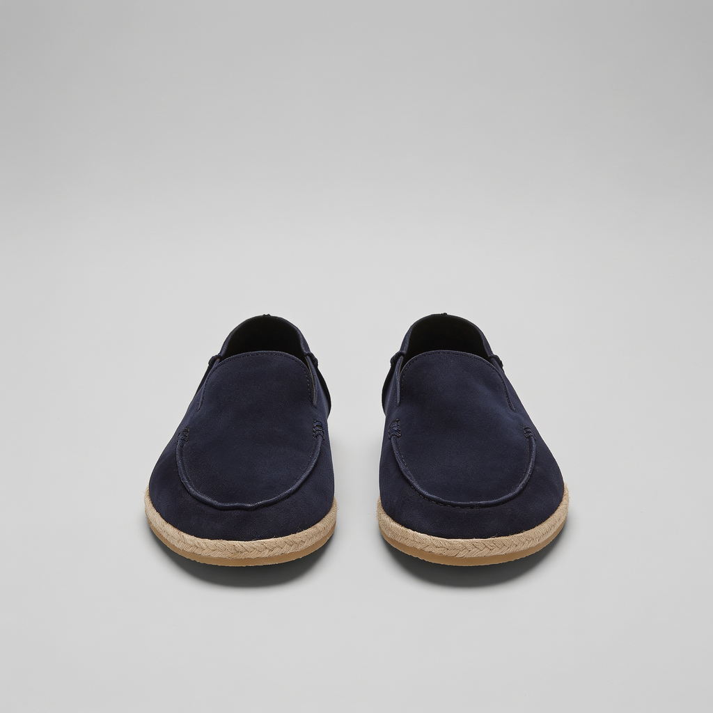 Men's Suede Espadrille Loafers - Slip-On Jute Sole Shoes