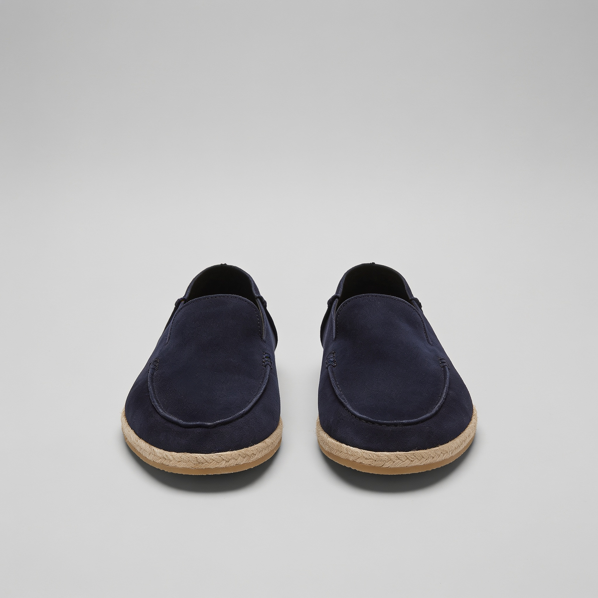 Men's Suede Espadrille Loafers - Slip-On Jute Sole Shoes