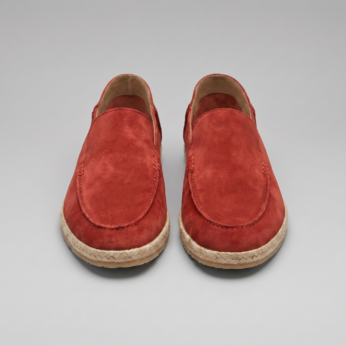 Men's Suede Espadrille Loafers - Slip-On Jute Sole Shoes