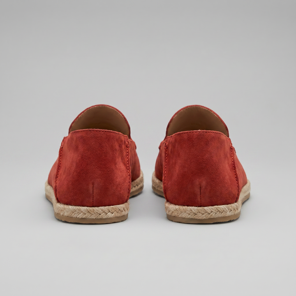 Men's Suede Espadrille Loafers - Slip-On Jute Sole Shoes