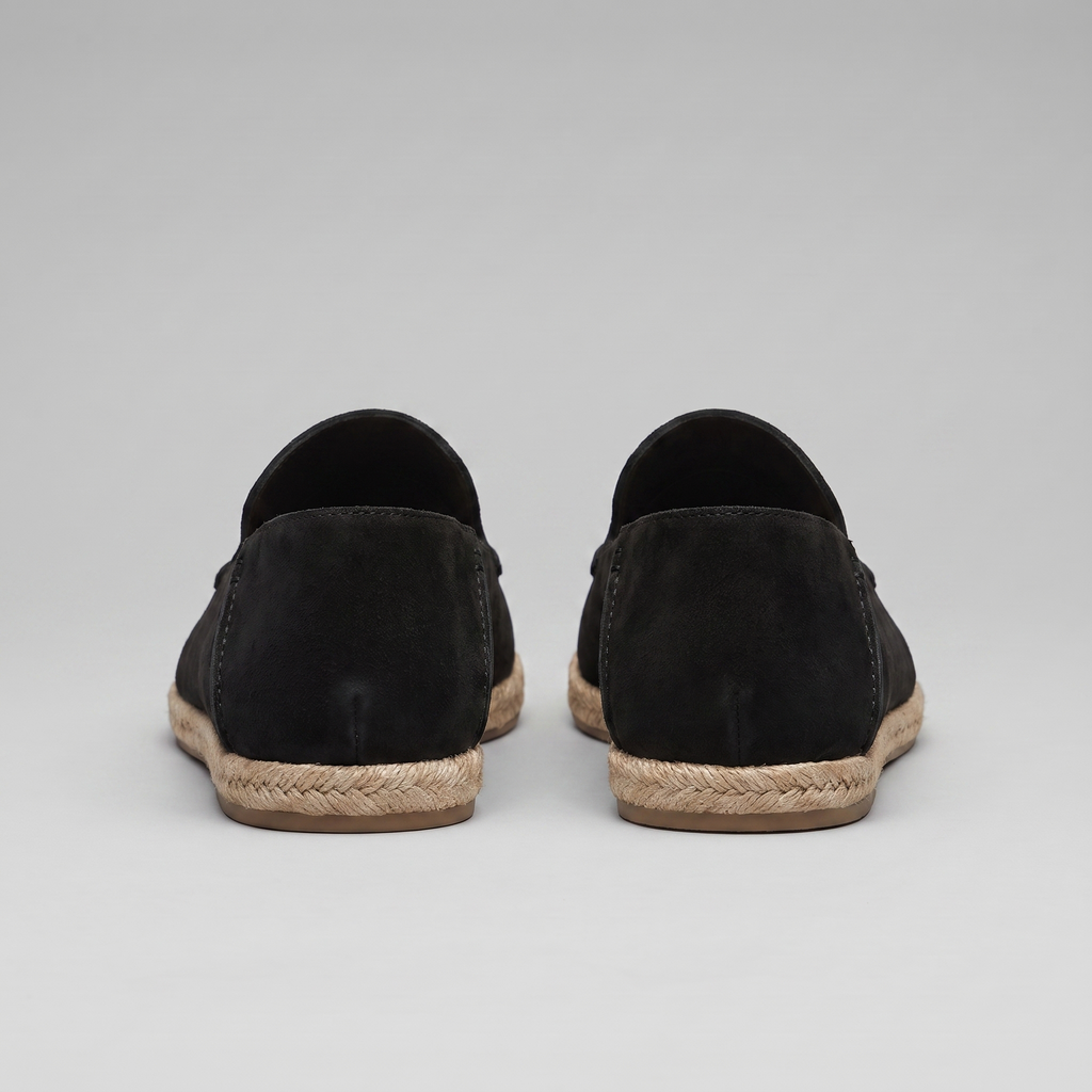 Men's Suede Espadrille Loafers - Slip-On Jute Sole Shoes