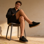 Men's Suede Espadrille Loafers - Slip-On Jute Sole Shoes
