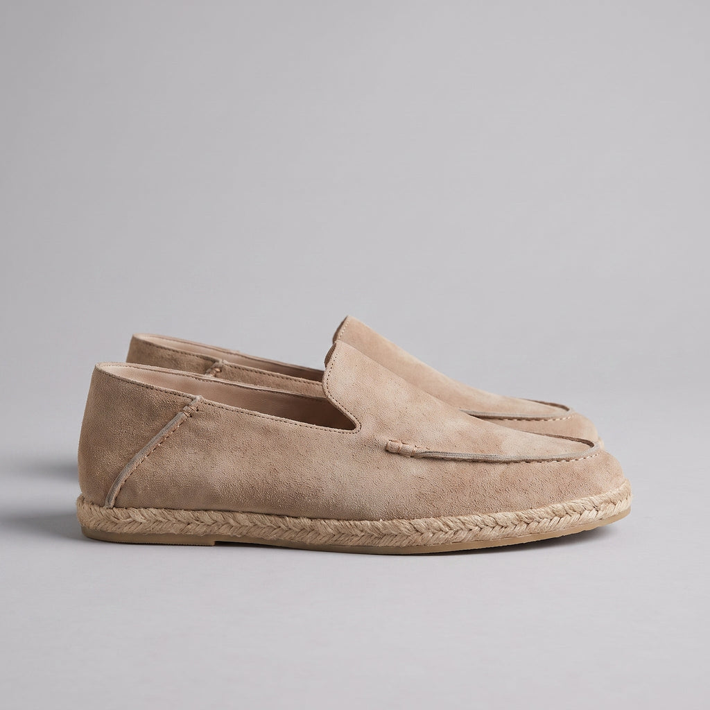 Men's Suede Espadrille Loafers - Slip-On Jute Sole Shoes