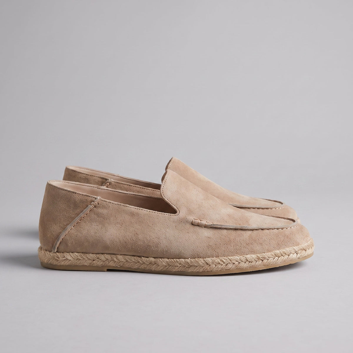 Men's Suede Espadrille Loafers - Slip-On Jute Sole Shoes