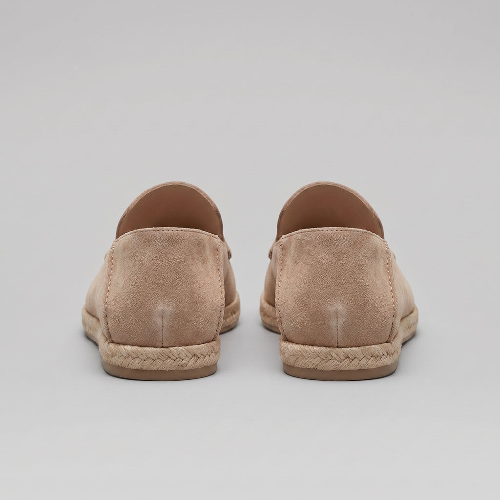 Men's Suede Espadrille Loafers - Slip-On Jute Sole Shoes