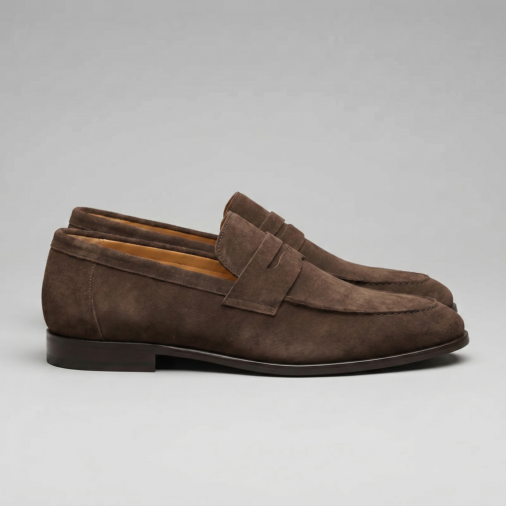 Men's Suede Penny Loafers - Smart Casual Shoes