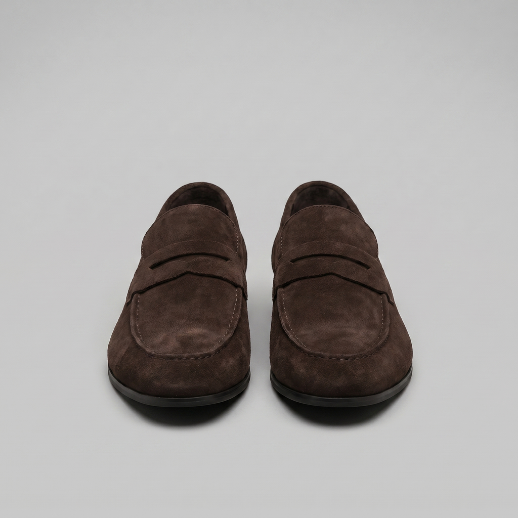 Men's Suede Penny Loafers - Smart Casual Shoes