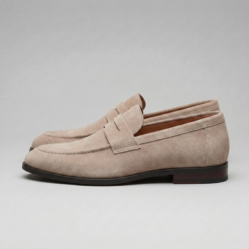 Men's Suede Penny Loafers - Smart Casual Shoes