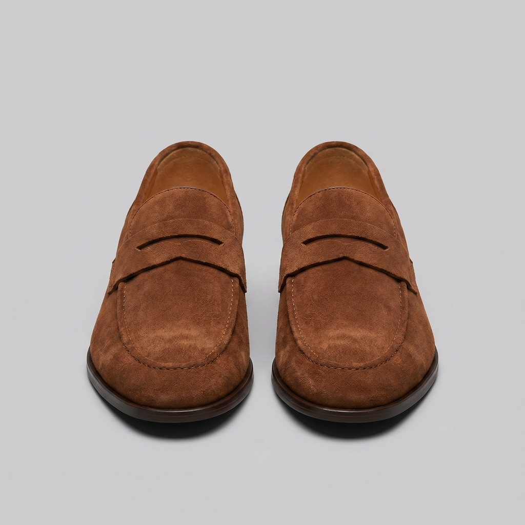 Men's Suede Penny Loafers - Smart Casual Shoes