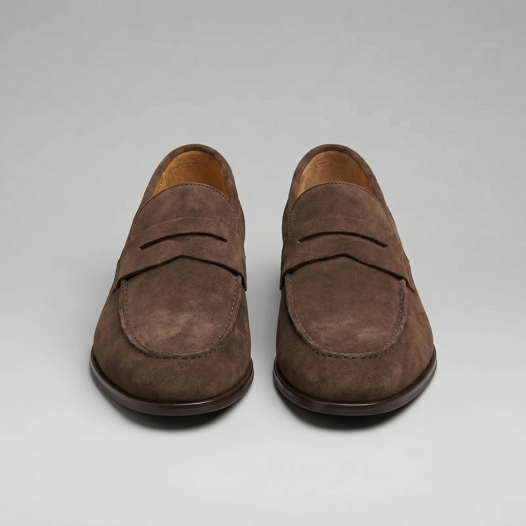 Men's Suede Penny Loafers - Smart Casual Shoes