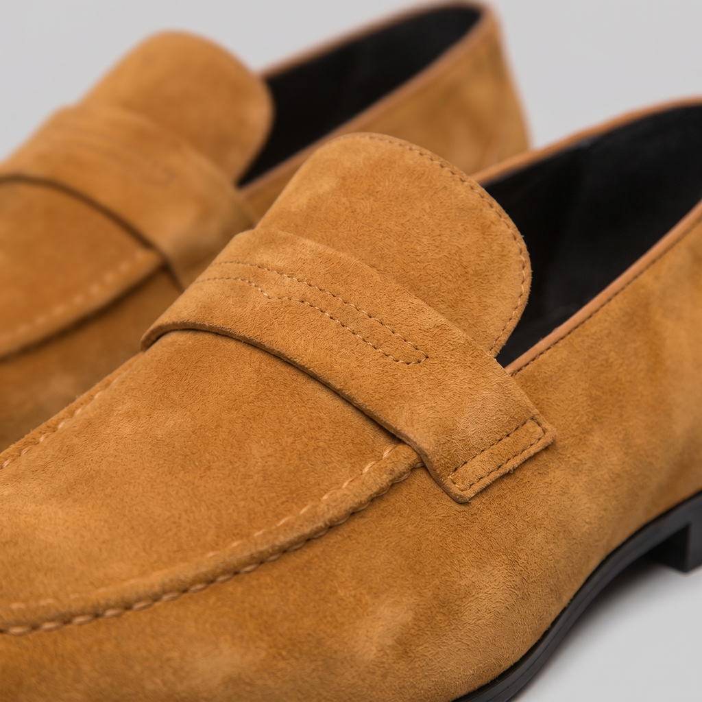 Men's Suede Penny Loafers - Smart Casual Shoes
