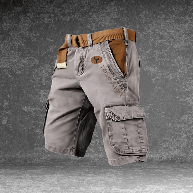 Men's Cargo Shorts with Multi-Pocket Utility - Durable Polyester