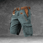 Men's Cargo Shorts with Multi-Pocket Utility - Durable Polyester