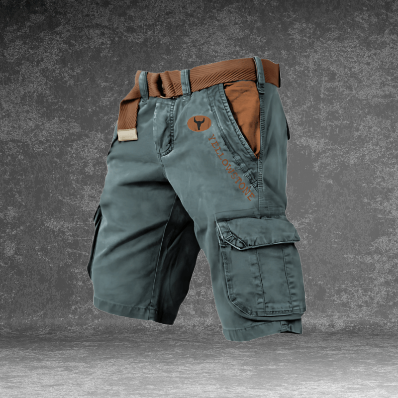 Men's Cargo Shorts with Multi-Pocket Utility - Durable Polyester