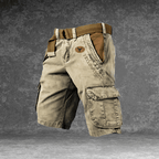 Men's Cargo Shorts with Multi-Pocket Utility - Durable Polyester