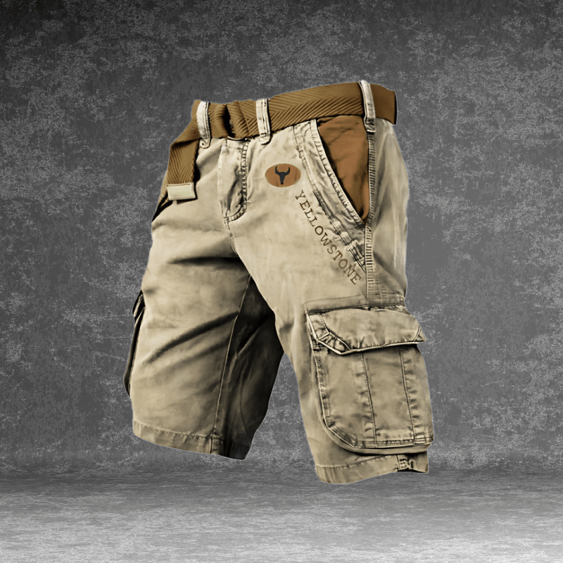 Men's Cargo Shorts with Multi-Pocket Utility - Durable Polyester