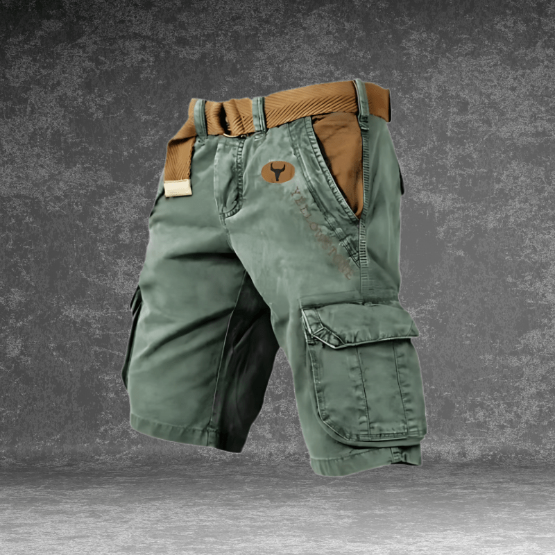 Men's Cargo Shorts with Multi-Pocket Utility - Durable Polyester