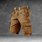 Men's Cargo Shorts with Multi-Pocket Utility - Durable Polyester