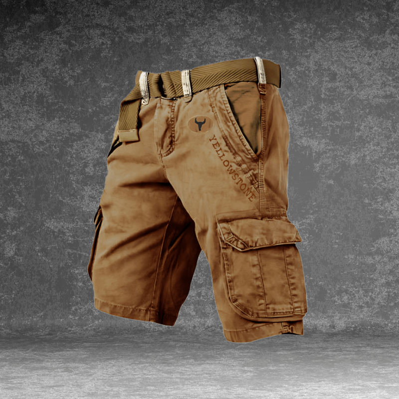 Men's Cargo Shorts with Multi-Pocket Utility - Durable Polyester