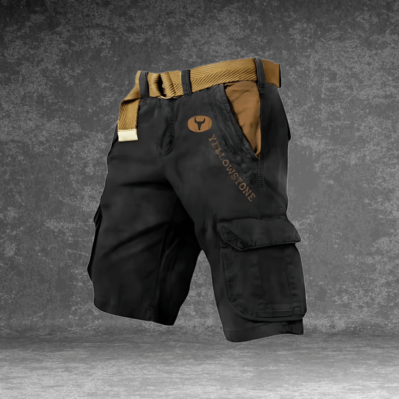 Men's Cargo Shorts with Multi-Pocket Utility - Durable Polyester